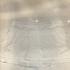 Lululemon Pace Rival Mid Rise 
White Tennis Skirt